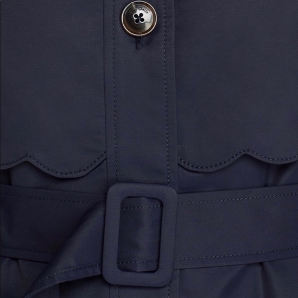 Kate Spade Scalloped Belted Hood Rain Trench Coat - Picture 4 of 8